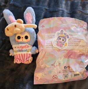 Baby Three  Bunny Doll with Pink and Blue Outfit